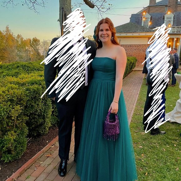 NWOT Badgley Mischka Collection Strapless Tulle Ball Gown - US 14 / XL - Picture 2 of 14